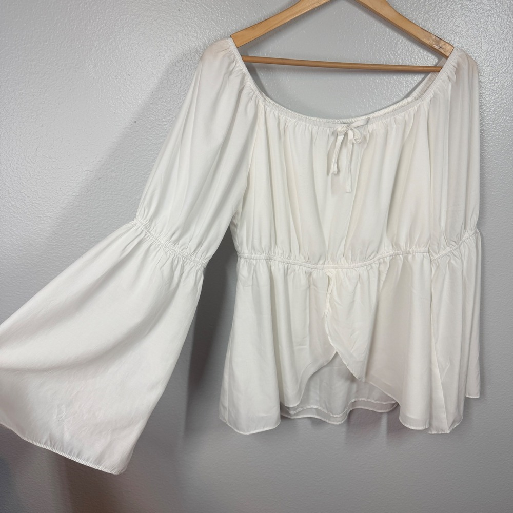 Scarlet Darkness Blouse Women L White Off Shoulder Peasant Bell Slv Renaissance